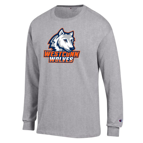  Champion Oxford Grey Long Sleeve T Shirt - Westconn Wolves Athletic Mark