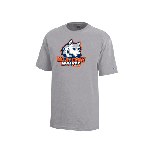  Champion Youth Grey Short Sleeve Tee - Westconn Wolves Athletic Mark