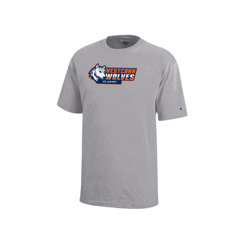  Champion Youth Grey Short Sleeve Tee - ICE HOCKEY WCSU