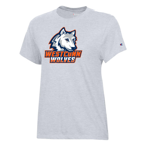  Champion Womens Oxford Grey Core Short Sleeve Tee - Westconn Wolves Athletic Mark