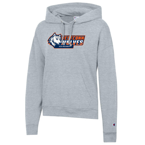  Champion Womens Oxford Grey Powerblend Pullover Hood - ICE HOCKEY WCSU