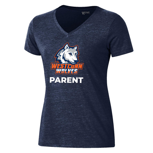  Gear Womens Navy Triblend VNeck Tee - Parent WCSU