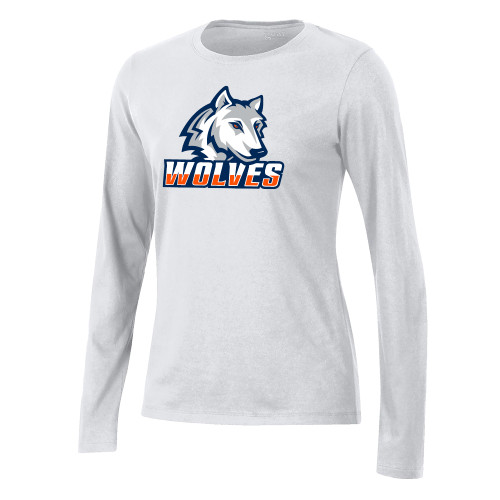  Gear Womens White Long Sleeve Tee - Mascot