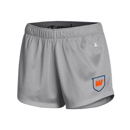  Champion Womens Grey Mesh Short - Shield Icon