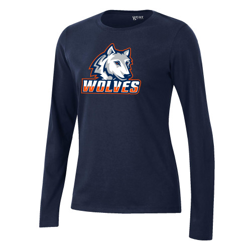  Gear Womens Navy Long Sleeve Tee - Mascot