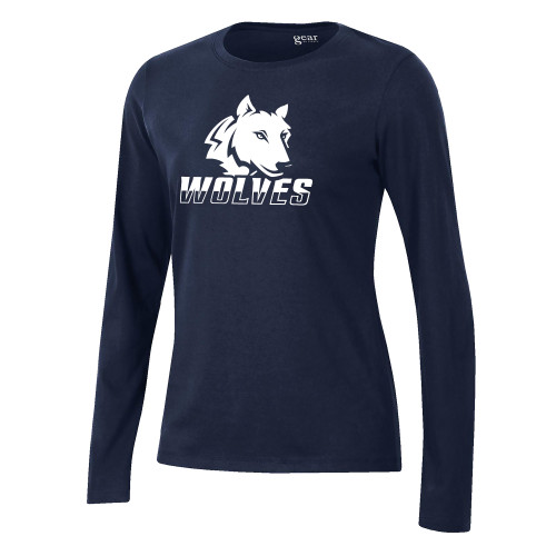  Gear Womens Navy Long Sleeve Tee - Mascot