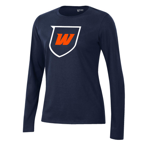  Gear Womens Navy Long Sleeve Tee - Shield Icon