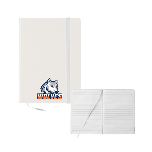  5x7 White Hard Cover Journal - Mascot