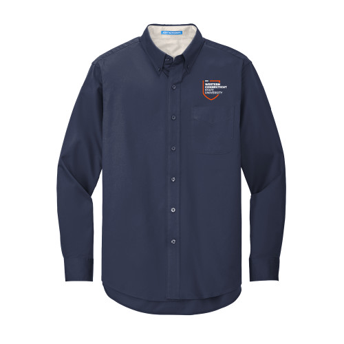  Navy Twill Button Down Long Sleeve - Institutional Shield