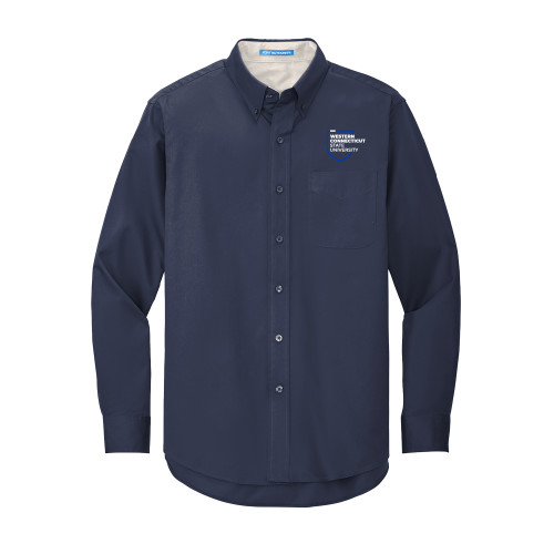  Navy Twill Button Down Long Sleeve - Institutional Shield