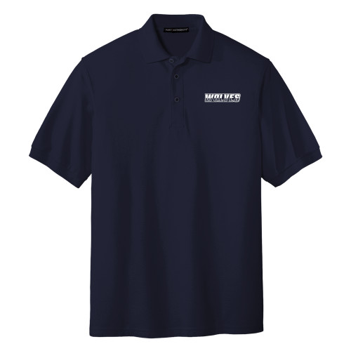  Navy Silk Touch Polo - Athletic Wordmark