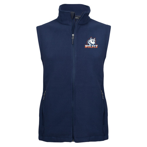 Western Connecticut Navy Fleece Full Zip Vest