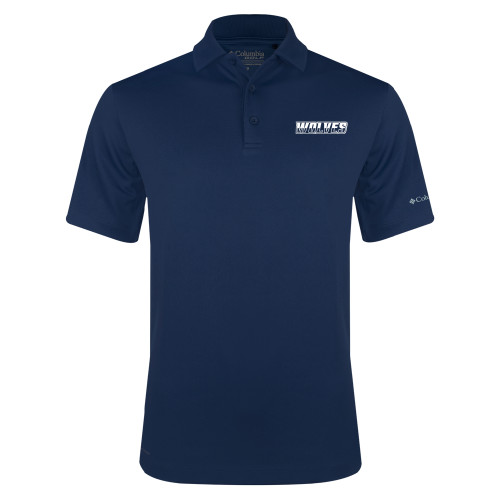  Columbia Navy Omni Wick Drive Polo - Athletic Wordmark