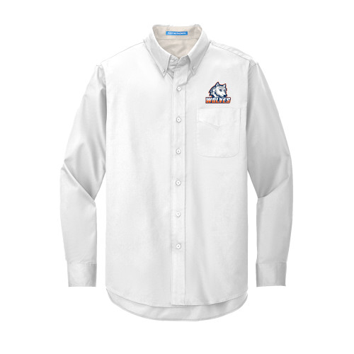  White Twill Button Down Long Sleeve - Mascot