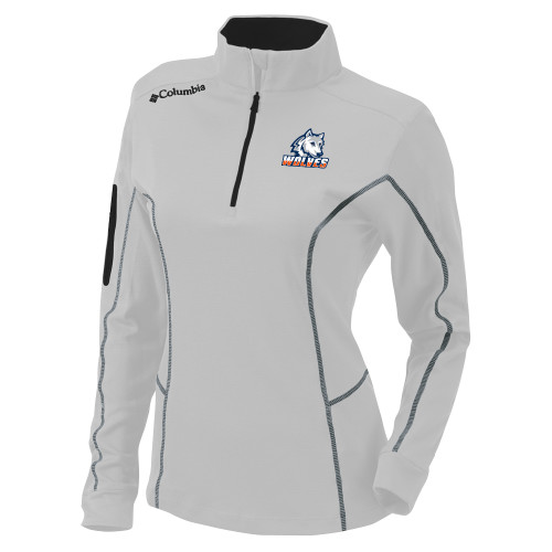  Columbia Womens Omni Wick White 1/4 Zip - Mascot