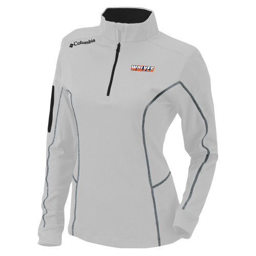  Columbia Womens Omni Wick White 1/4 Zip - Athletic Wordmark