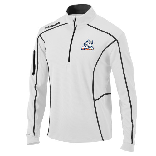  Columbia White Omni Wick Shotgun 1/4 Zip - Mascot