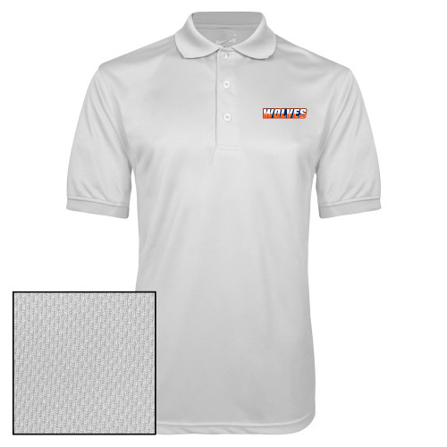  White Dry Mesh Polo - Athletic Wordmark