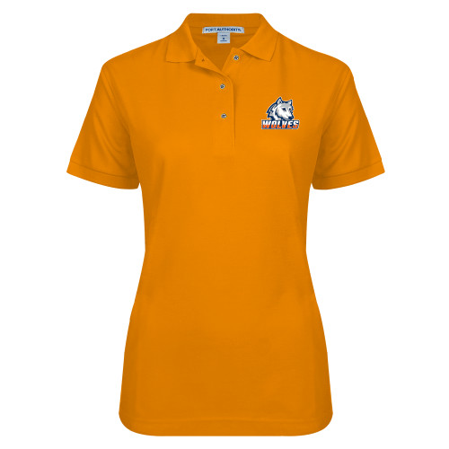 Womens Silk Touch Orange Pique Polo - Mascot