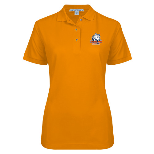  Womens Silk Touch Orange Pique Polo - Westconn Wolves Athletic Mark