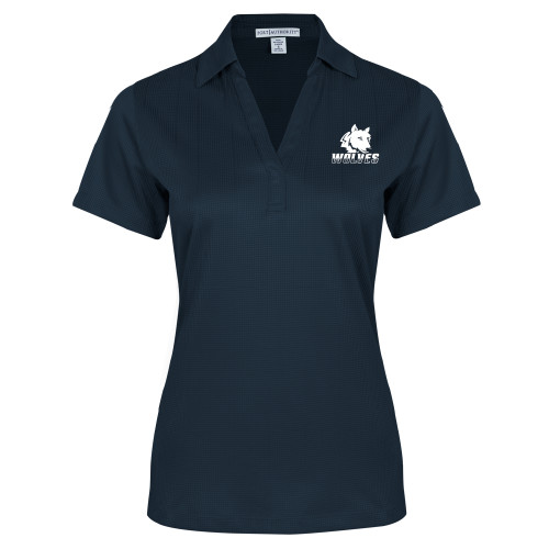  Womens Navy Performance Fine Jacquard Polo - Mascot