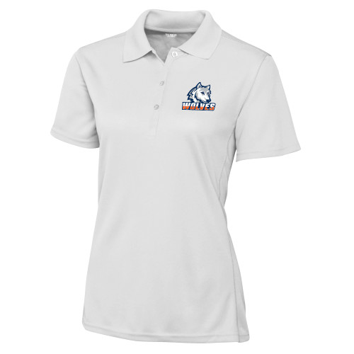  C&B Womens White Clique Ice Pique Polo - Mascot