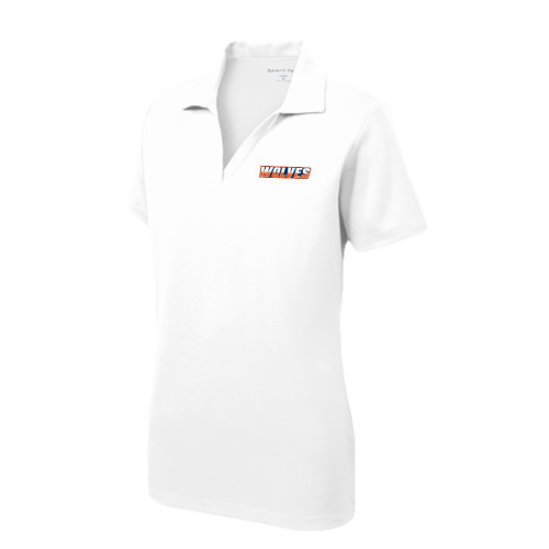  Womens White Dry Mesh Polo - Athletic Wordmark