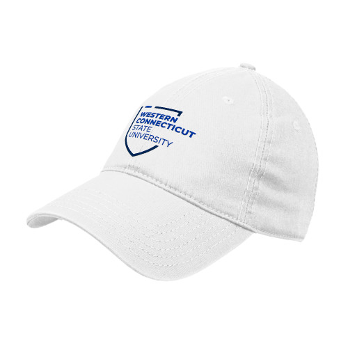  White Unstructured Adjustable Low Profile Hat - Institutional Shield