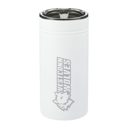  Sherpa Vacuum White Tumbler & Insulator 12oz - Westconn Wolves Mascot Head Left Engraved