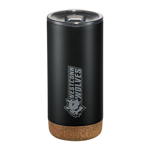  Valhalla Vacuum Insulated Black Tumbler 16oz - Westconn Wolves Mascot Head Left Engraved