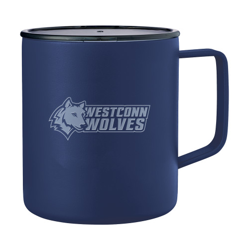  Rover Camp Vacuum Insulated Navy Mug 14oz - Westconn Wolves Mascot Head Left Engraved