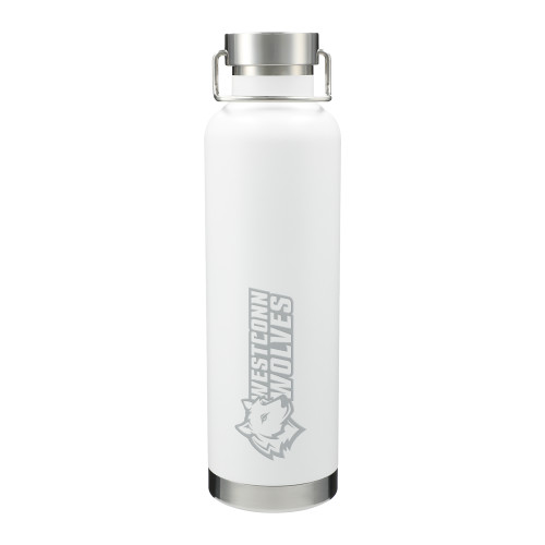  Thor Copper Vacuum Insulated White Bottle 32oz - Westconn Wolves Mascot Head Left Engraved