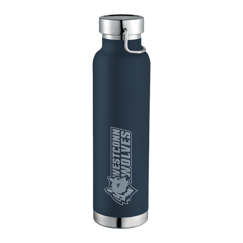  Thor Copper Vacuum Insulated Navy Bottle 22oz - Westconn Wolves Mascot Head Left Engraved