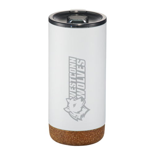  Valhalla Vacuum Insulated White Tumbler 16oz - Westconn Wolves Mascot Head Left Engraved