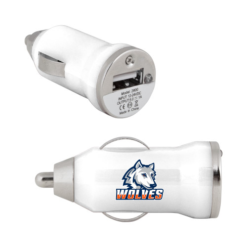  On the Go White Car Charger - Mascot