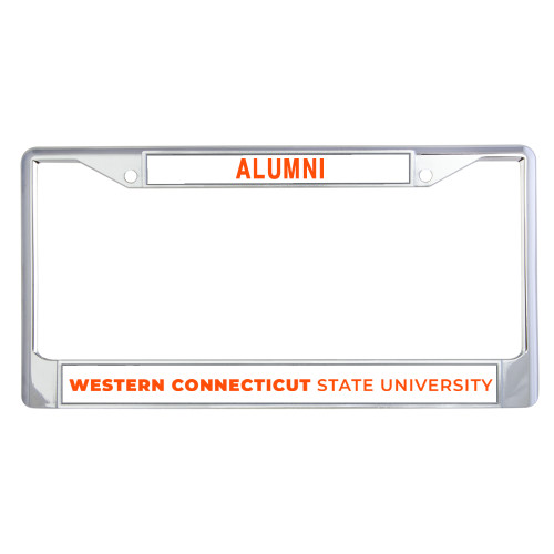  Alumni Metal License Plate Frame in Chrome - Institutional Wordmark
