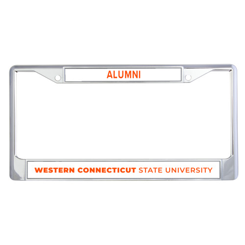  Alumni Metal License Plate Frame in Chrome - Institutional Wordmark