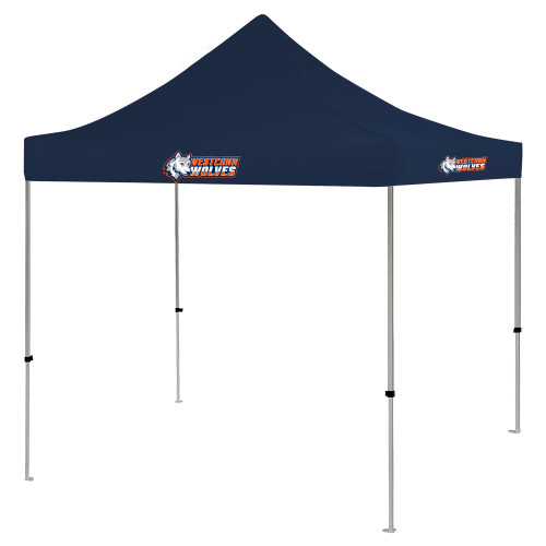  9 ft x 9 ft Navy Tent - Westconn Wolves Mascot Head Left