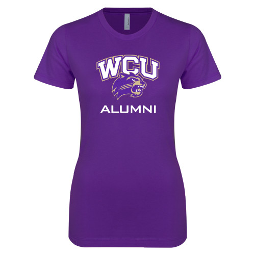  Next Level Womens Purple Boyfriend Tee - Alumni