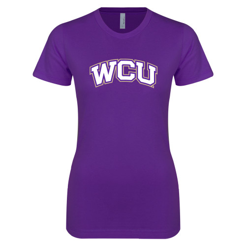  Next Level Womens Purple Boyfriend Tee - WCU Arched
