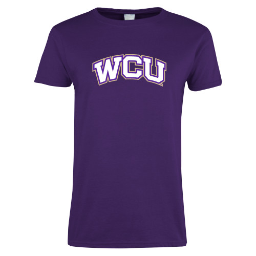  Womens Purple Short Sleeve Tee - WCU Arched