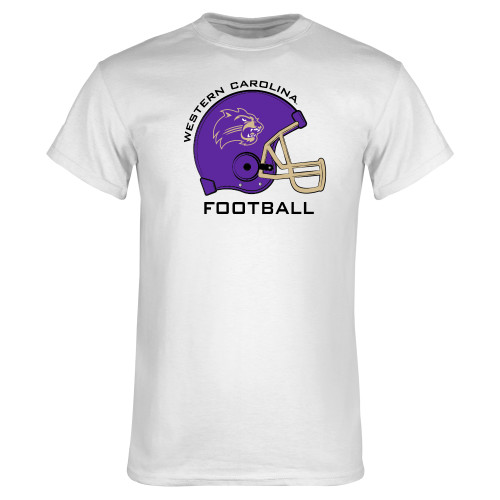  White T Shirt - WCU Football with Helmet