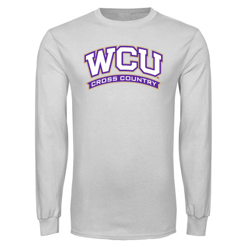  White Long Sleeve T Shirt - WCU Cross Country
