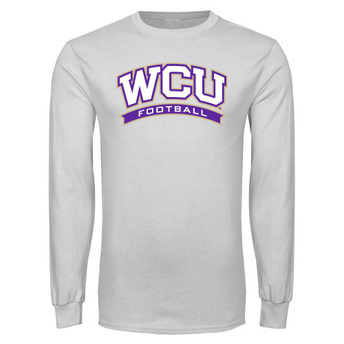  White Long Sleeve T Shirt - WCU Football