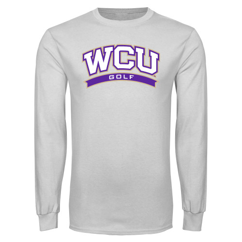  White Long Sleeve T Shirt - WCU Golf