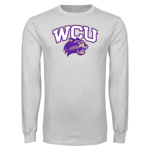  White Long Sleeve T Shirt - Primary Athletic Mark