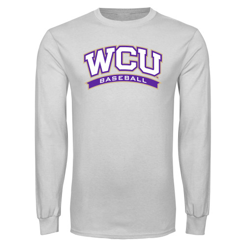  White Long Sleeve T Shirt - WCU Baseball