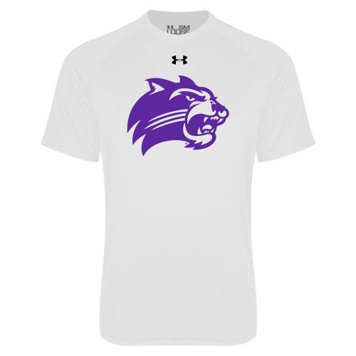  Under Armour White Tech Tee - Catamount Head One Color