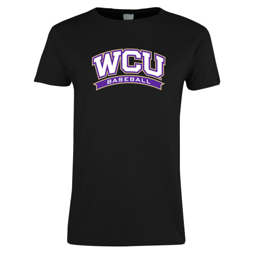  Womens Black Short Sleeve Tee - WCU Baseball