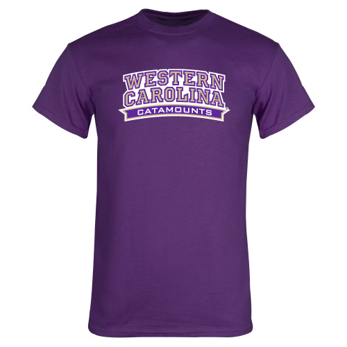  Purple T Shirt - Western Carolina Catamounts Arched